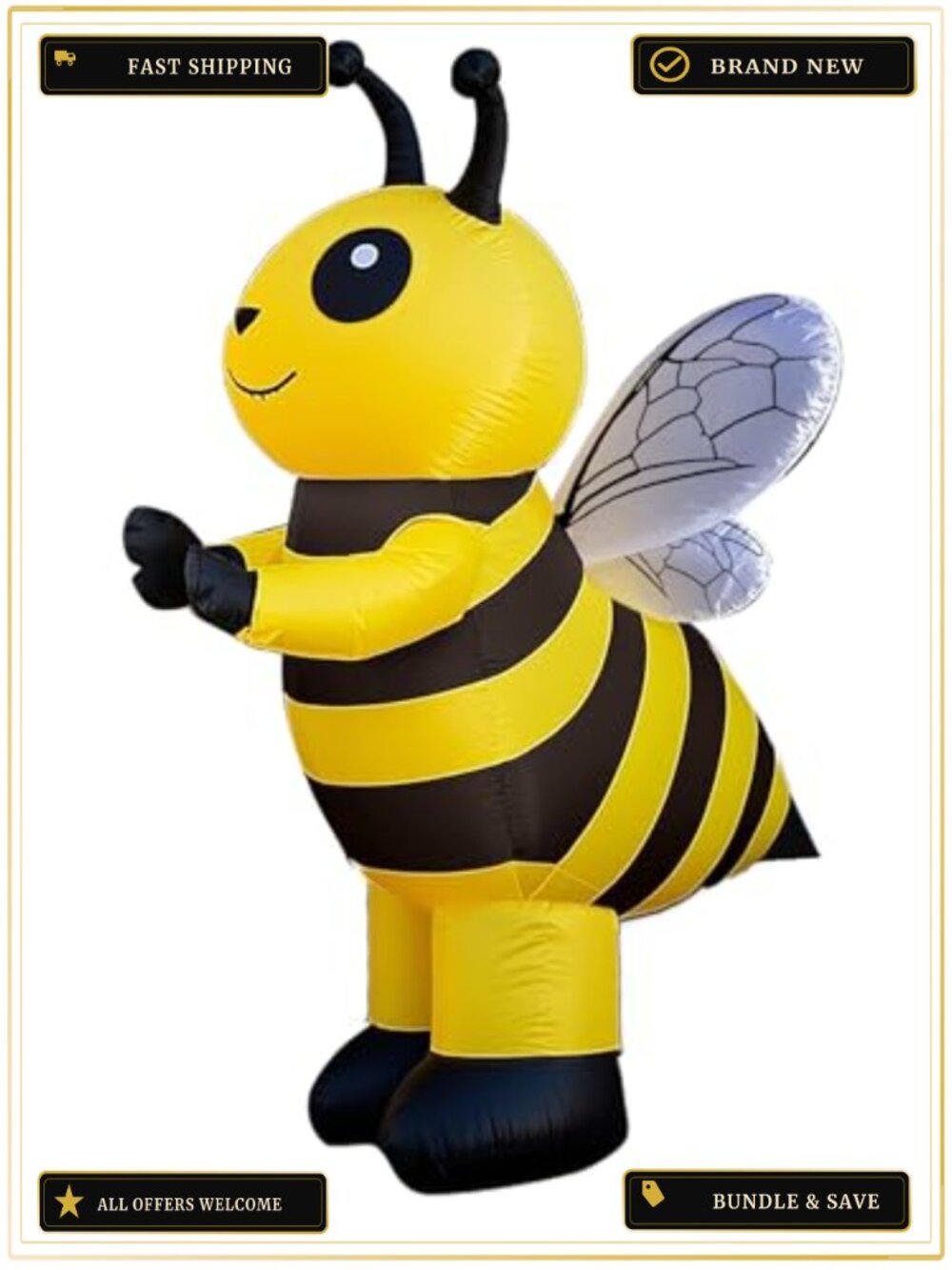 Inflatable Bee Costume Adult Funny Full Body Blow Up Halloween Cosplay